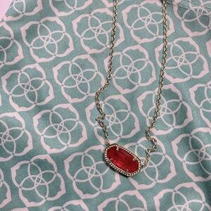 Kendra Scott Red ILLUSION and Gold Heart Necklace